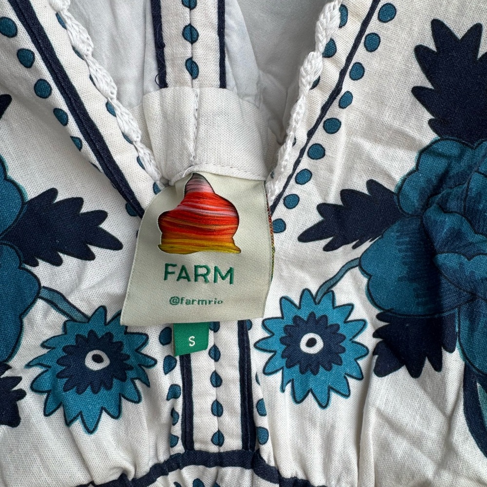 FARM Rio Blue and Navy Floral Mini Dress - Picture 8 of 13